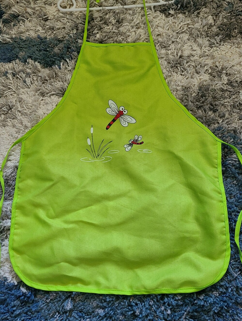 Greenbrier Kids Fabric Craft Gardening Apron - Green Dragonfly Motif (One Size)